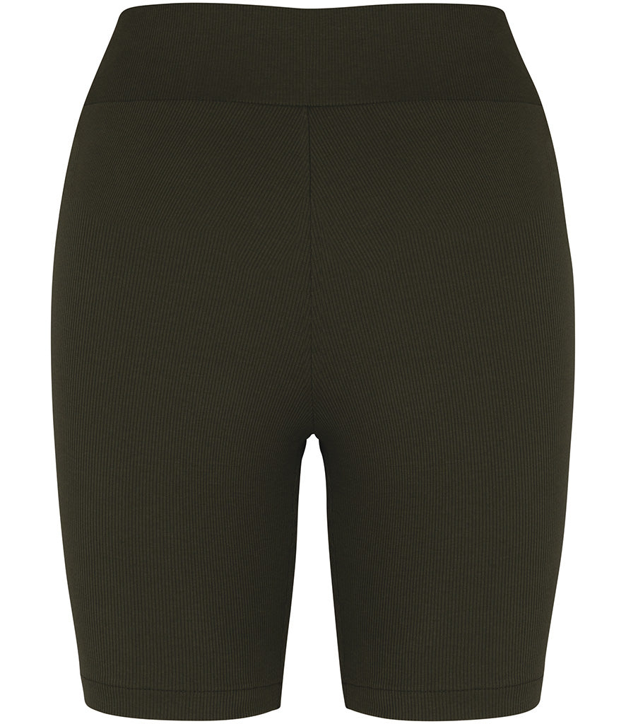 Ladies DRVN Khaki Ribbed Shorts