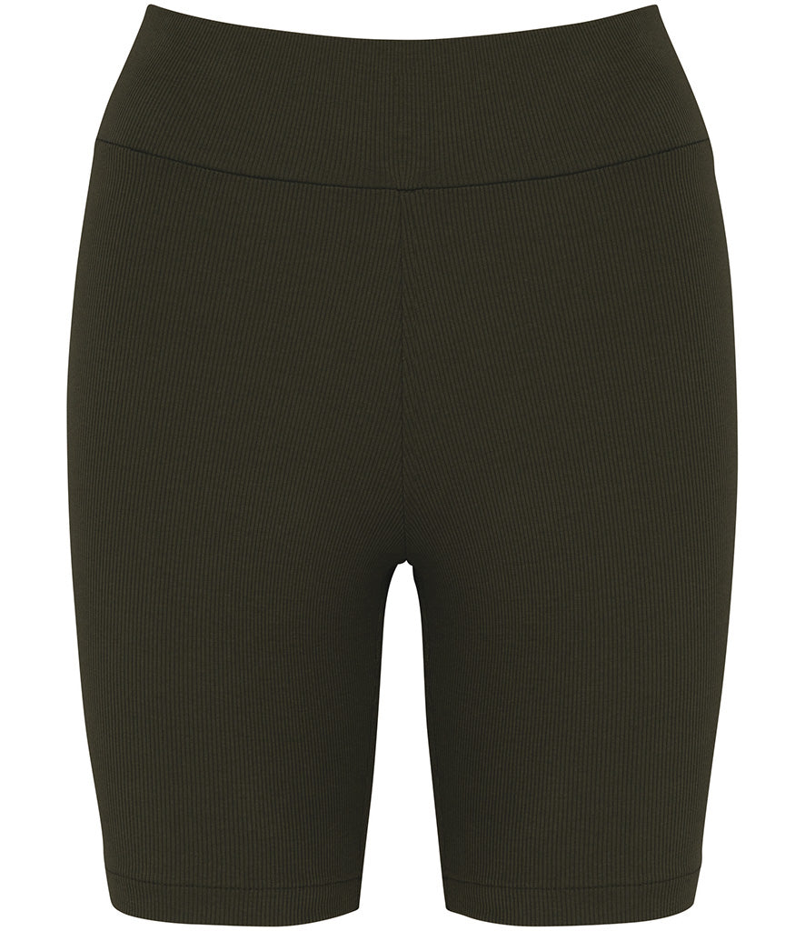 Ladies DRVN Khaki Ribbed Shorts